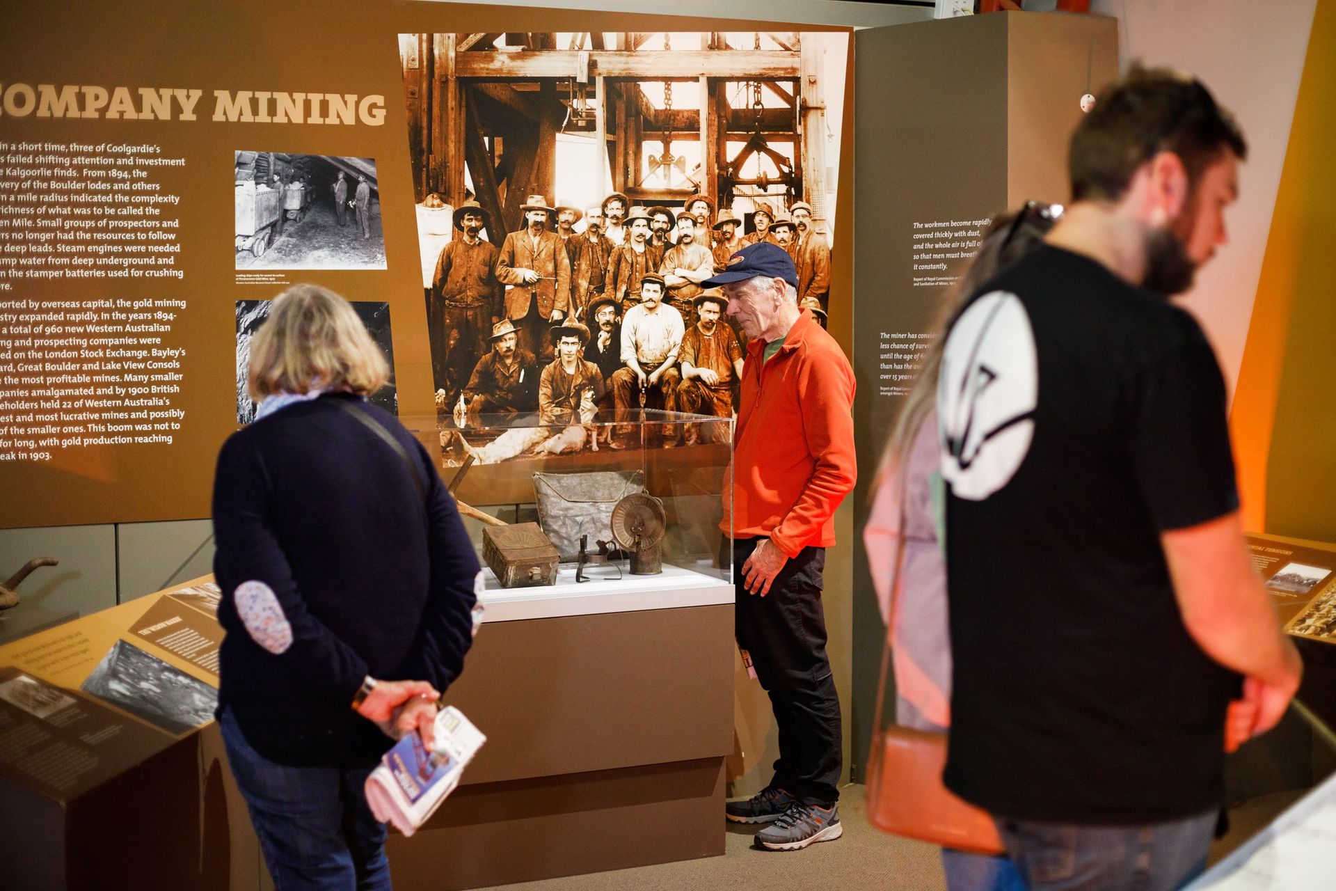 People exploring the main exhibition gallery
