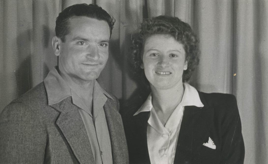 A young Doris and Saverio standing together for the photo.