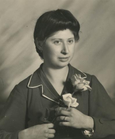 Professional black and white portrait of Vittoria Melia.