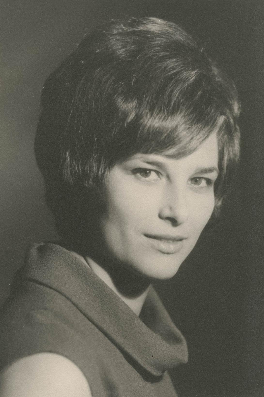 Professional portrait of Franca as a young woman.