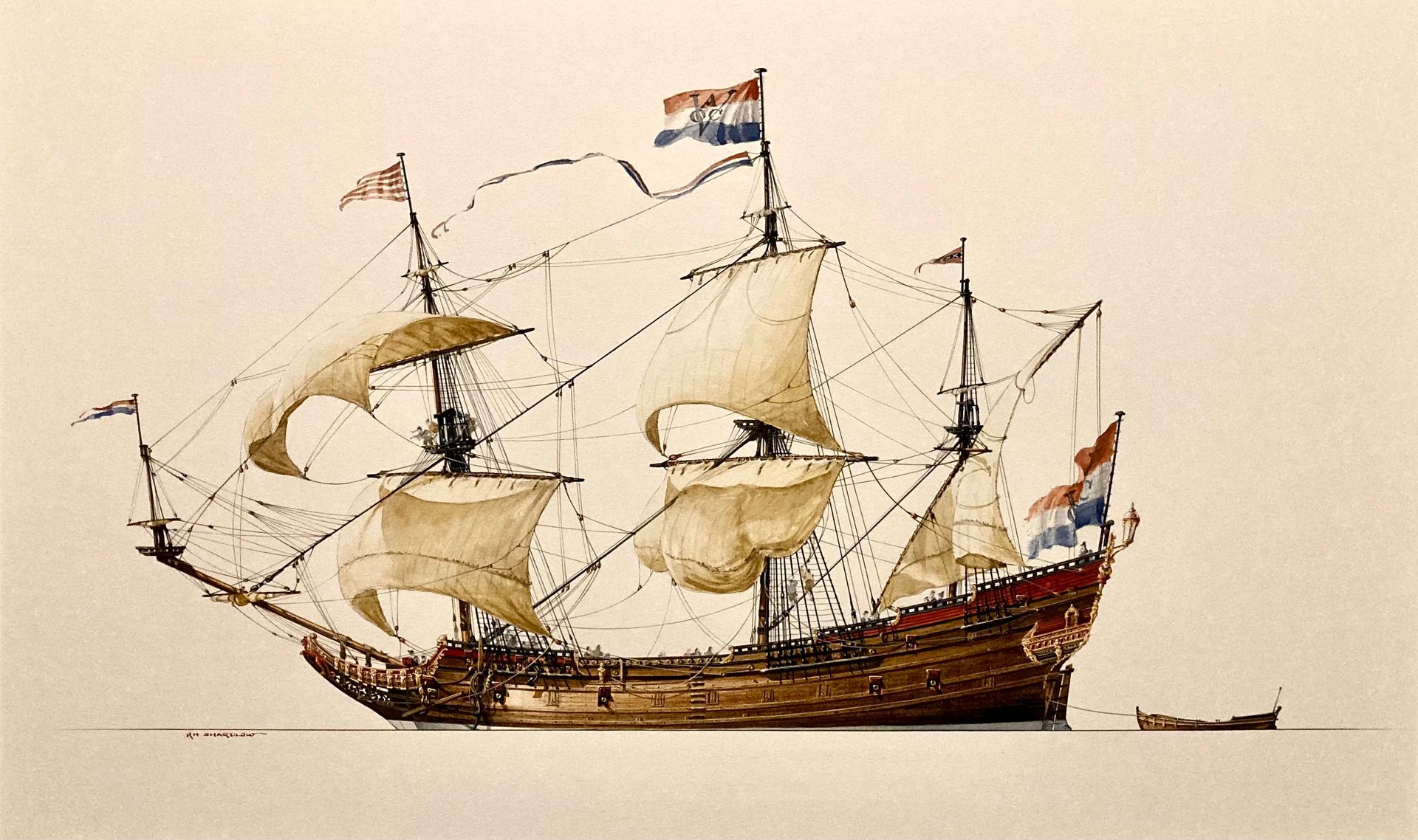 Watercolour of Batavia, 1986.  Credit: Ross Shardlow
