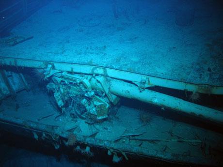 starboard 5.9 inch gun concealed under forecastle