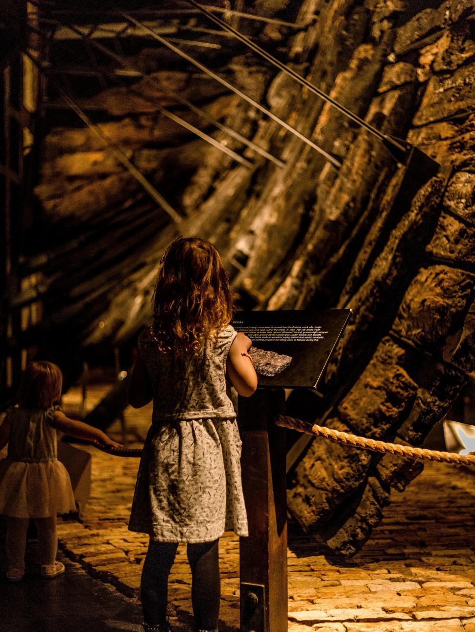 Child looking at exhibit
