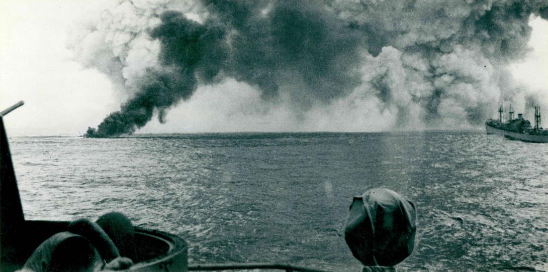 Allied convoys off the coast