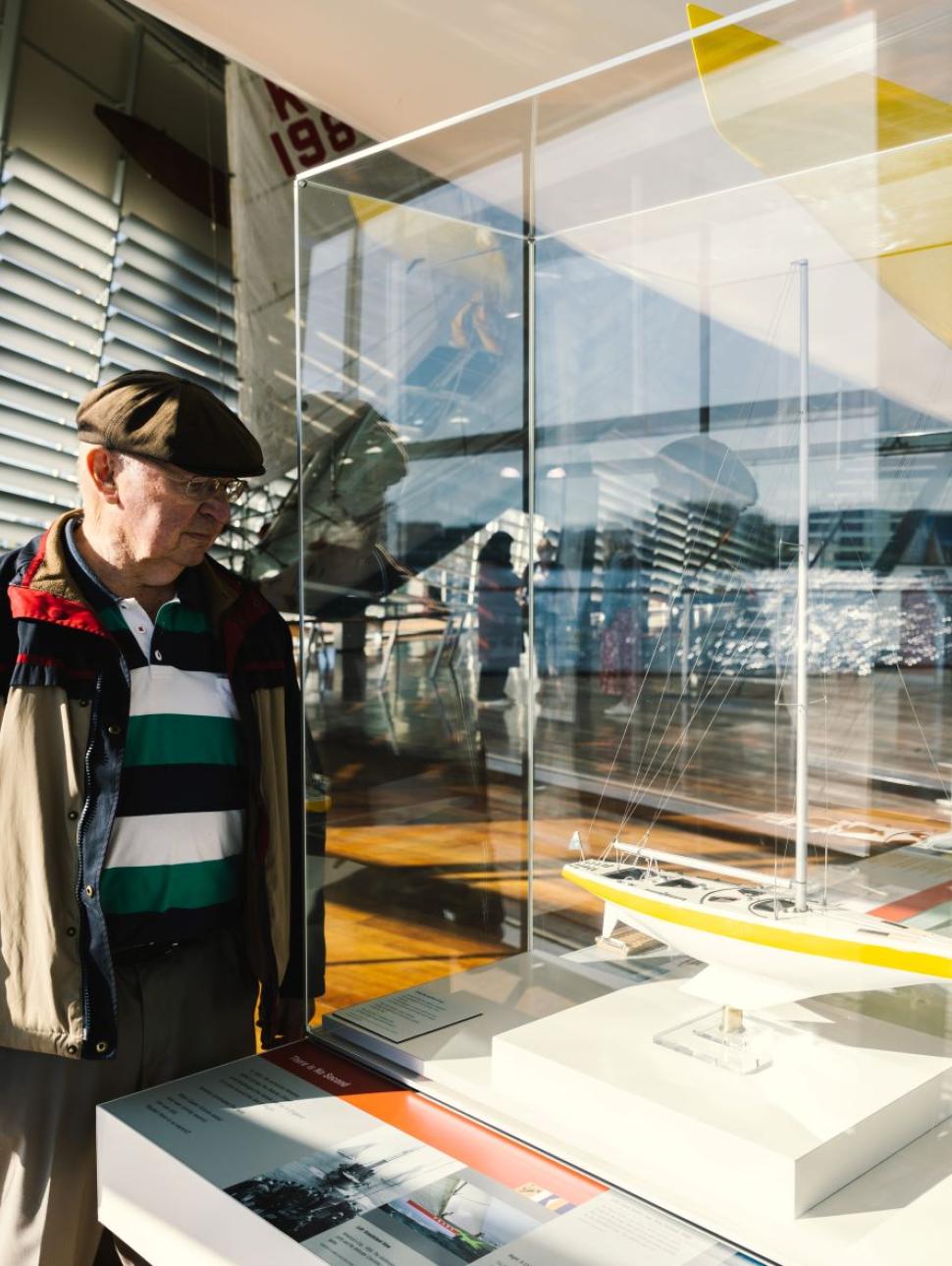 Person looking at model boat