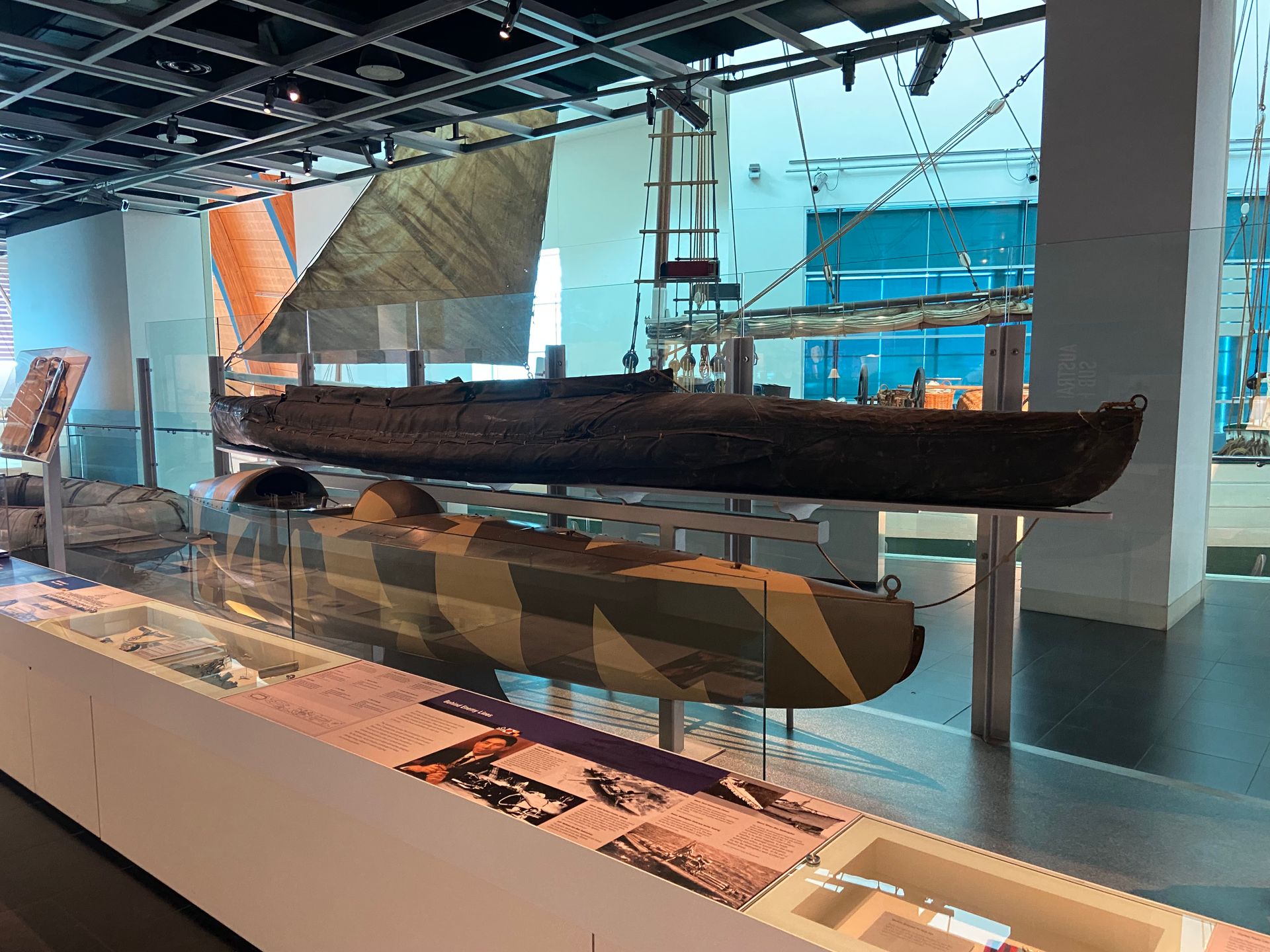 Two semi submersible canoes